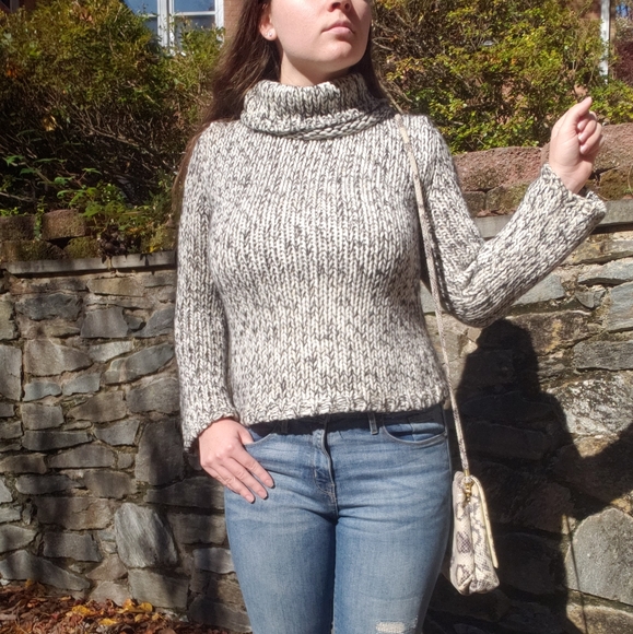 Speckled express medium turtleneck chunky sweater - Picture 4 of 8
